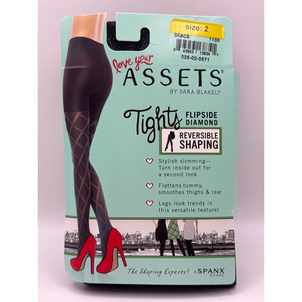 Love Your‎ Assets by Sara Blakely Diamond Reversible Shaping Tights BRAND NEW